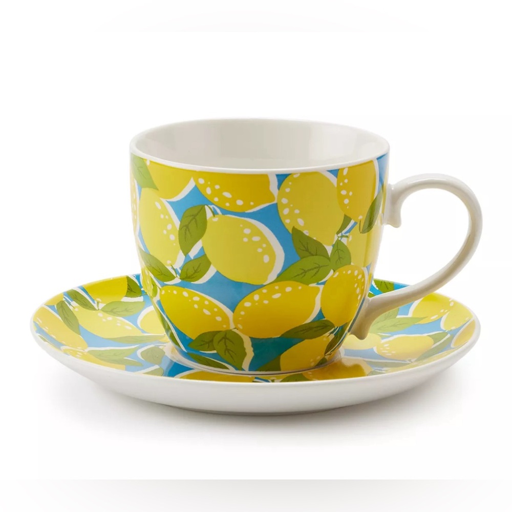 Draper James RSVP teacup and saucer lemon design